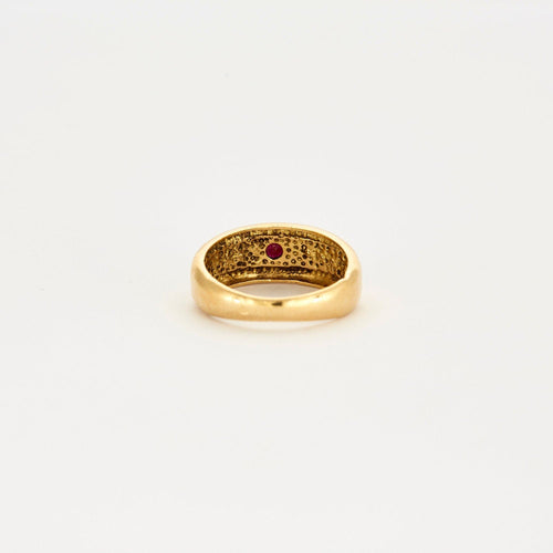 Bague 53.5 Bague or jaune rubis diamants 58 Facettes LP636/12