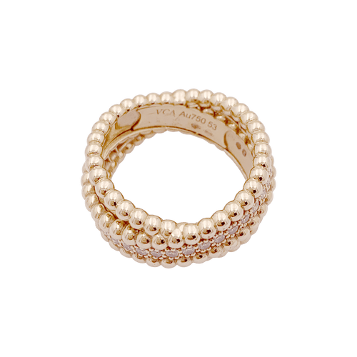 Bague 53 Bague VAN CLEEF ET ARPELS,"Duo Perlée", or rose, diamants. 58 Facettes 34781