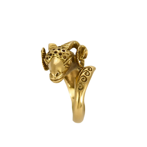 Bague 51,5 Bague bélier en or jaune 58 Facettes ARR2004