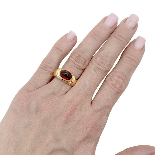 Bague 53 Bague Boucheron, "Jaïpur", or jaune, grenat. 58 Facettes 35022