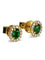 Boucles d'oreilles Puces d'oreilles or jaune émeraude et diamants 58 Facettes 877