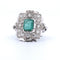 Bague Art Déco or émeraude diamants