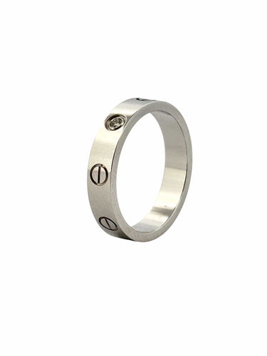 Bague 52 Alliance Cartier Love or gris et 1 diamant 58 Facettes