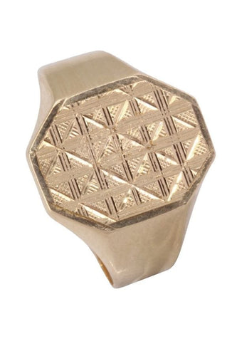 Bague 54 Chevalière or jaune 58 Facettes 088851