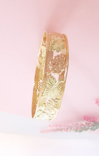 Bracelet Bracelet Jonc Rigide grappes de raisin et feuilles de vigne 58 Facettes AA 1639