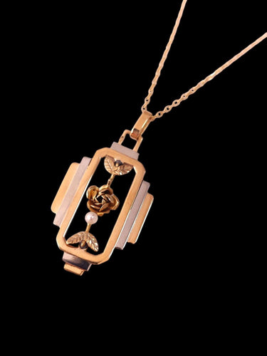 Pendentif Pendentif Art Déco en or jaune et blanc 58 Facettes PEND.ARTDEC-1313