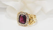Bague 50 Bague En Or Jaune, Grenat Et diamants taille rose 58 Facettes 30602