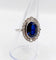 Bague 56.5 Bague marguerite antique, Platine, saphir synthétique et diamants taille roses (circa 1910) pompadour 58 Facettes A05897