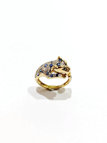 Bague 45 Bague Guépard diamants et saphirs 58 Facettes