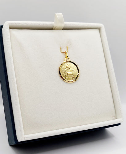 Pendentif AUGIS - Pendentif médaille d'amour  "+ qu'hier - que demain" - L'Originale 18 mm 58 Facettes J9212X0000