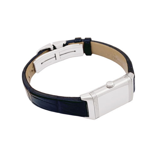 Montre Montre Jaeger Lecoultre, "Reverso Classique", acier, cuir. 58 Facettes 34255