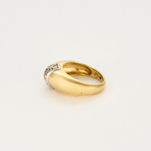 Bague 48 Bague jonc or jaune et gris, diamants 58 Facettes CHAL0178