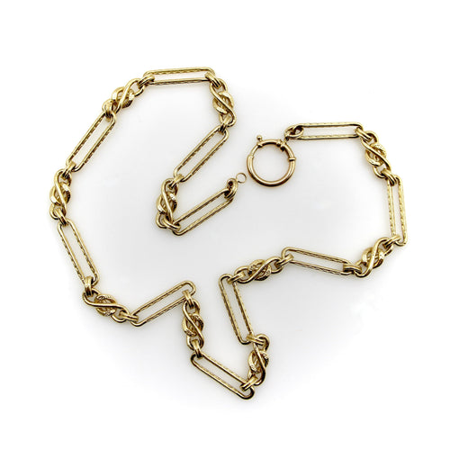 Collier Chaîne à maillons fantaisie en or 14 carats d'inspiration victorienne 58 Facettes