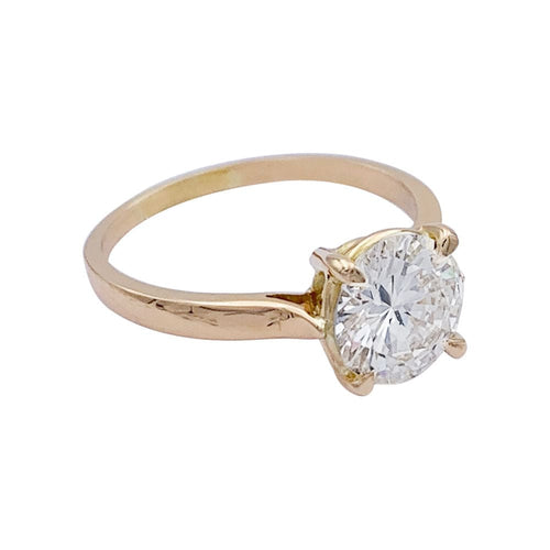 Bague 53 Bague solitaire en or rose, diamant 1,56 carats. 58 Facettes 32362