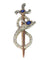 Broche Broche antique en or, diamant et saphir, serpent enroulé autour d'une épée ou d'un poignard 58 Facettes 22297-0136