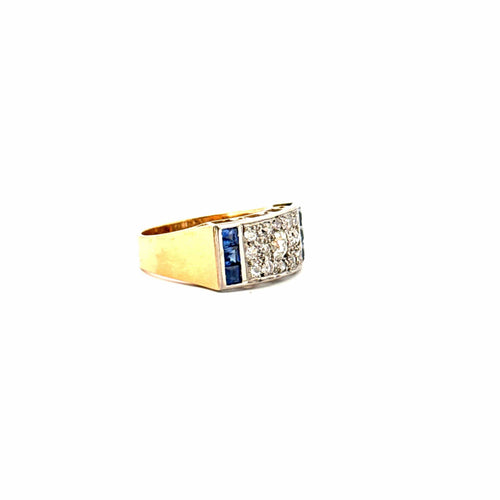 Bague 54 Bague Tank Or Jaune Diamants & Saphirs 58 Facettes 12-GS32924-01