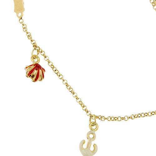 Bracelet Bracelet or jaune avec breloques en émail 58 Facettes 34594