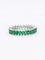 Bague 55 Alliance or blanc émeraudes taille marquise 2 carats 58 Facettes 1109
