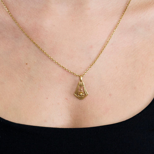 Pendentif Pendentif or jaune La Cloche Fleurie 58 Facettes LP922/BET