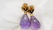 Boucles d'oreilles Boucles d'oreilles en or jaune, améthystes briolettes et diamants 58 Facettes 30346