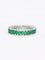 Bague 55 Alliance or blanc émeraudes taille marquise 2 carats 58 Facettes 1109