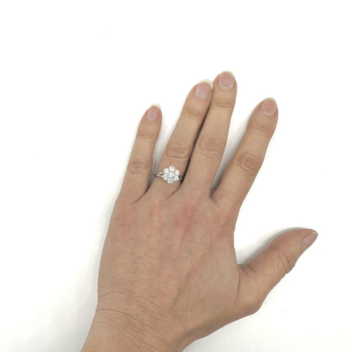 Bague Bague or blanc et diamants 58 Facettes