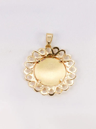 AUGIS - Médaille amour ronde or Plus qu'hier moins que demain or jaune, diamant, rubis 58 Facettes J556
