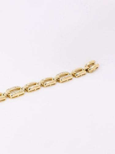 Bracelet Bracelet vintage maille rectangle or jaune diamants 58 Facettes 1085.1