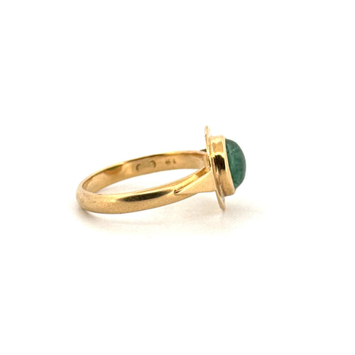 Bague 57 Bague Cabochon Or Jaune 18k & Émeraude 58 Facettes 81-GS28795