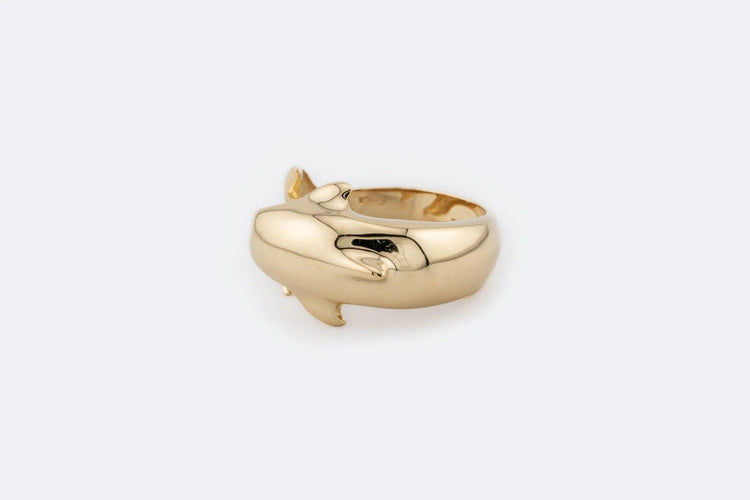 Bague Oro Giallo / 11 Anello delfino in oro giallo 58 Facettes anl824