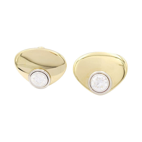 Boucles d'oreilles Boucles d'oreilles modernistes or jaune, diamants. 58 Facettes 33617