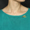 Broche Broche double feuille en or 58 Facettes CVBR85