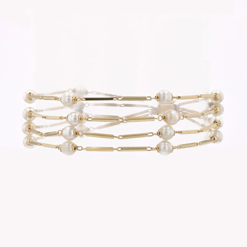 Bracelet Bracelet or et perles 4 rangs 58 Facettes CVBR79