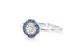 Bague 54 Bague en or blanc avec diamants et saphirs 58 Facettes 2314