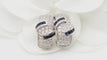 Boucles d'oreilles Boucles d'oreilles en or blanc, saphirs et diamants 58 Facettes 32747
