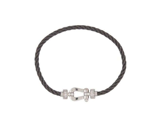 Bracelet bracelet FRED force 10 mm manille or blanc 14 diamants 58 Facettes 264764