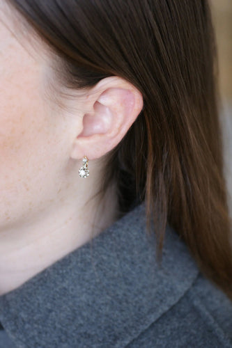 Boucles d'oreilles Dormeuses Anciennes Diamants 58 Facettes