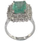 Bague 51 Bague cluster avec émeraude colombienne naturelle certifiée HRD de 3,45 cts en or blanc 58 Facettes E24