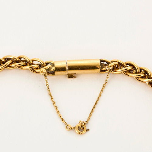 Collier or jaune maille tressée