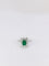 Bague 58 Bague marguerite carrée or blanc émeraude diamants 58 Facettes J206