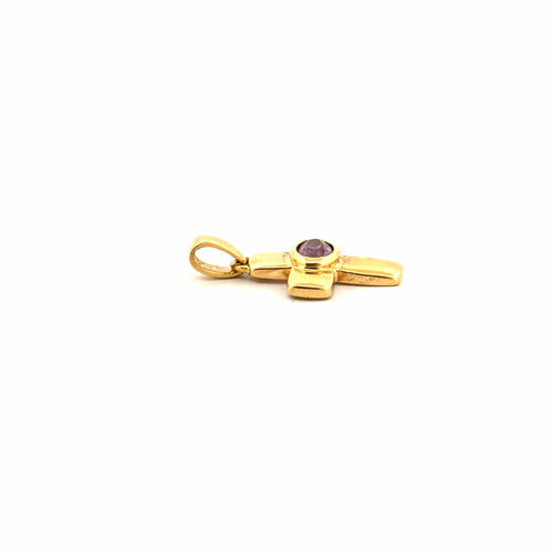 Pendentif Pendentif Croix or jaune améthyste 58 Facettes E4PE-GS35676-1