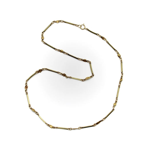 Collier Collier vintage à maillons en forme de pépite d'or 14 carats et 22 carats 58 Facettes