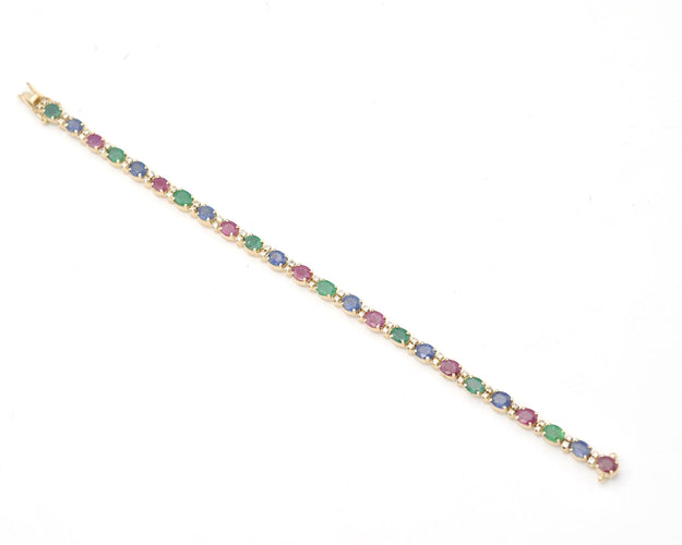 Bracelet Bracelet en or jaune avec pierres précieuses 58 Facettes