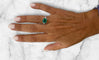 Bague 51 Bague Art Nouveau en or blanc avec émeraude et diamants. 58 Facettes