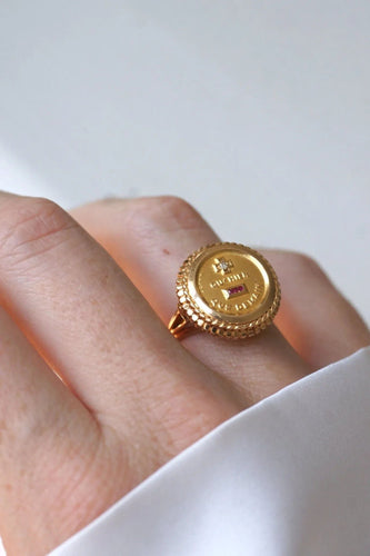 Bague 51 Bague Augis Vintage Or Jaune Diamant 58 Facettes