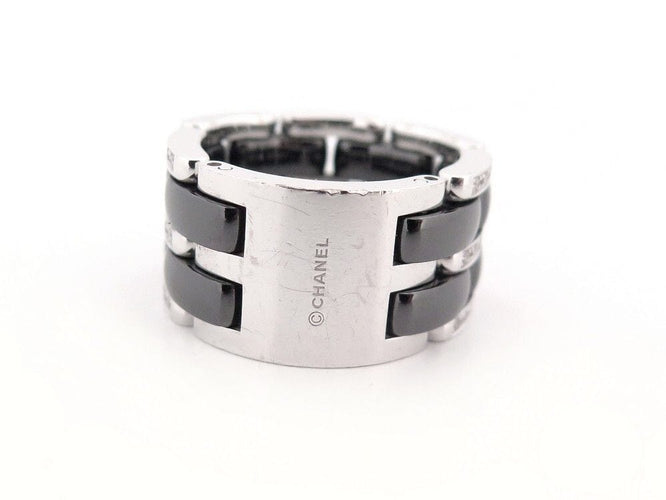 Bague 57 bague CHANEL ultra gm ceramique noire or diamants 58 Facettes 259938