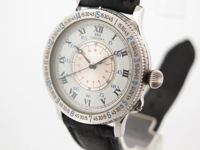 Montre vintage montre LONGINES lindbergh en acier 38mm automatique 58 Facettes 260293