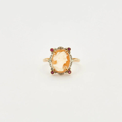 Bague 57 Bague Camée or jaune et rubis 58 Facettes BO/230128/