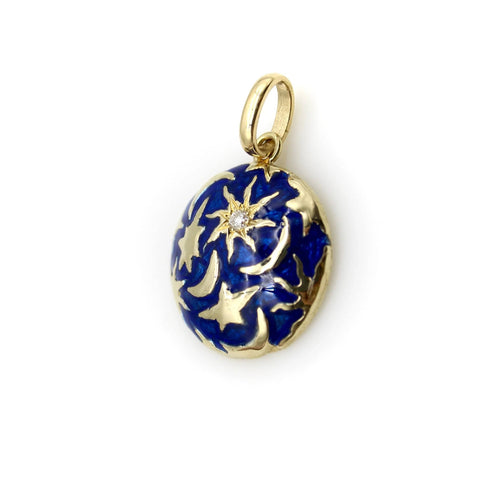 Pendentif Pendentif Galaxy Lune et Étoiles 58 Facettes