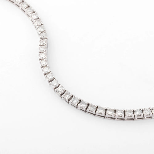 Bracelet Rivière en Or gris orné de diamant 58 Facettes 0